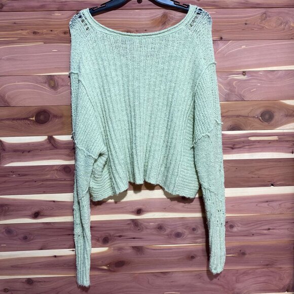 Free People Seashell‎ Openwork Crop Sweater, SIZE XS - Picture 4 of 7